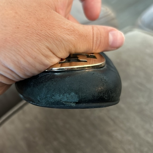 Tory Burch Minnie Travel Ballet Flat Black and Gold size 7.5 - Picture 6 of 7